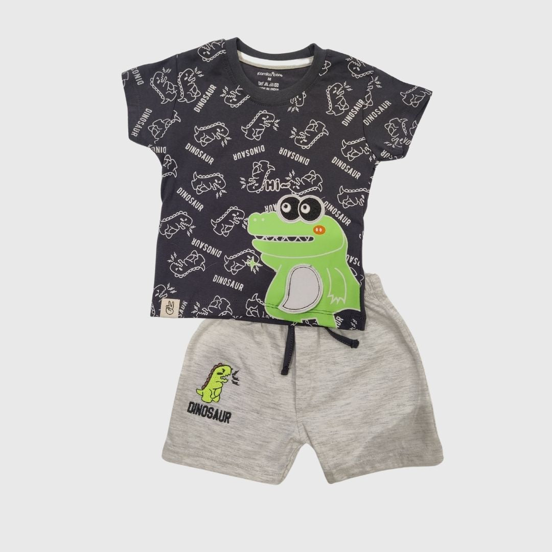 Dinosaur Grey Short Set