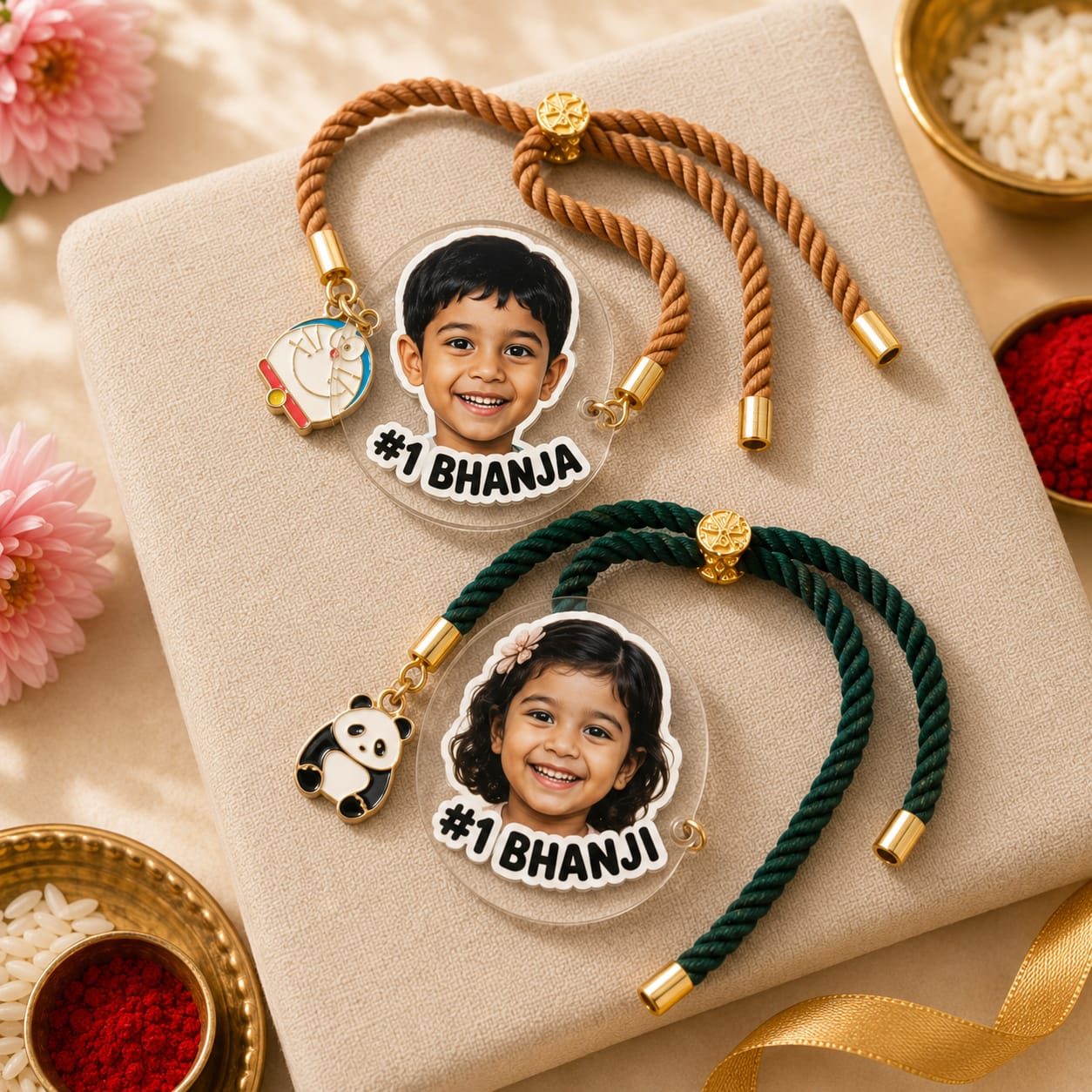 Personalized Photo Rakhi - Set of 3